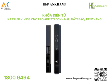 Khóa điện tử Kassler KL-538 CNC Pro App TTLock + Remote - Nâu Đất/ Bạc/ Đen/ Vàng